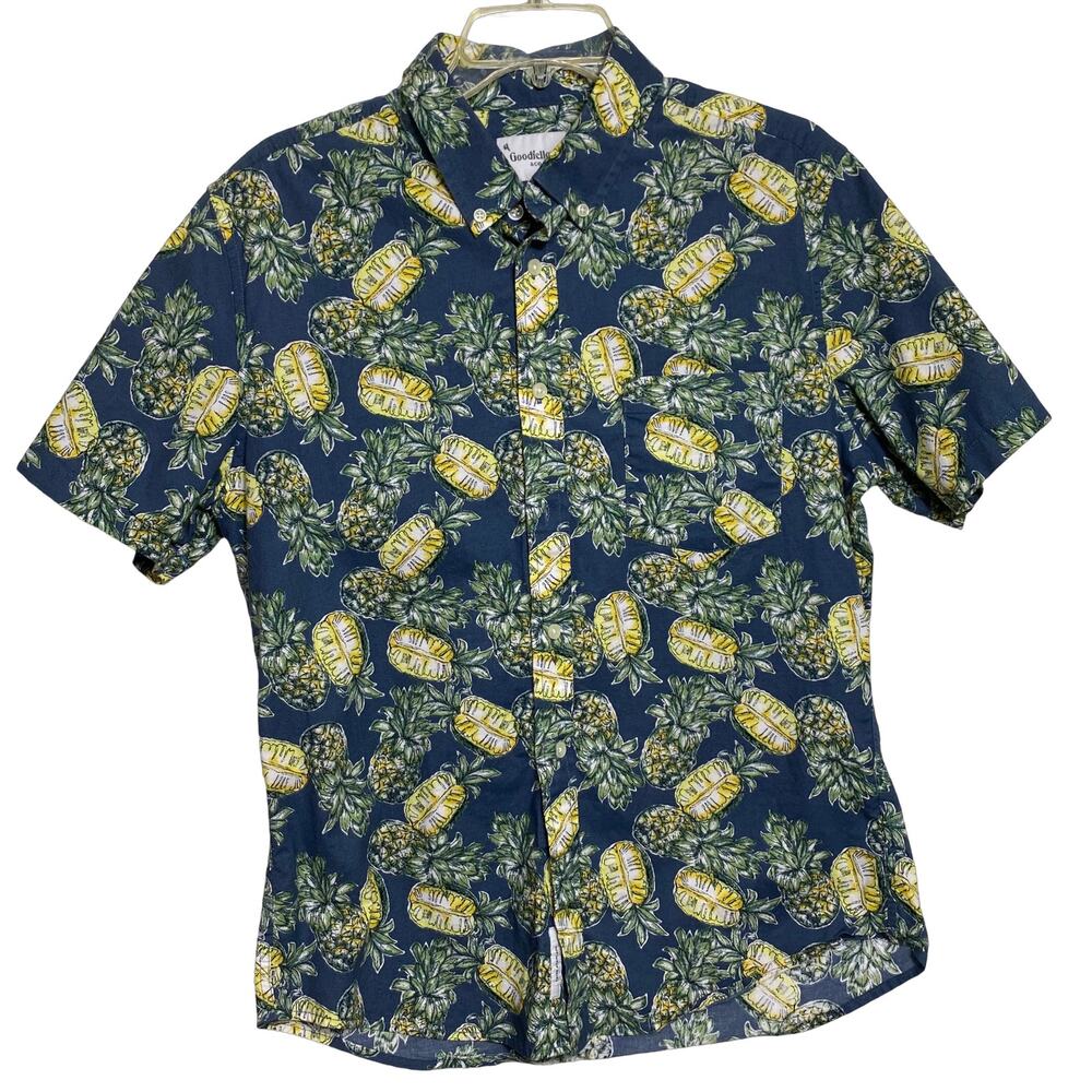 Goodfellow Short Sleeve Button Down Pineapple Hawaiian‎ Shirt L (2588)